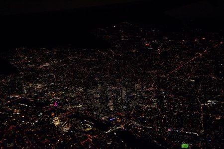 London von oben bei Nacht, UK