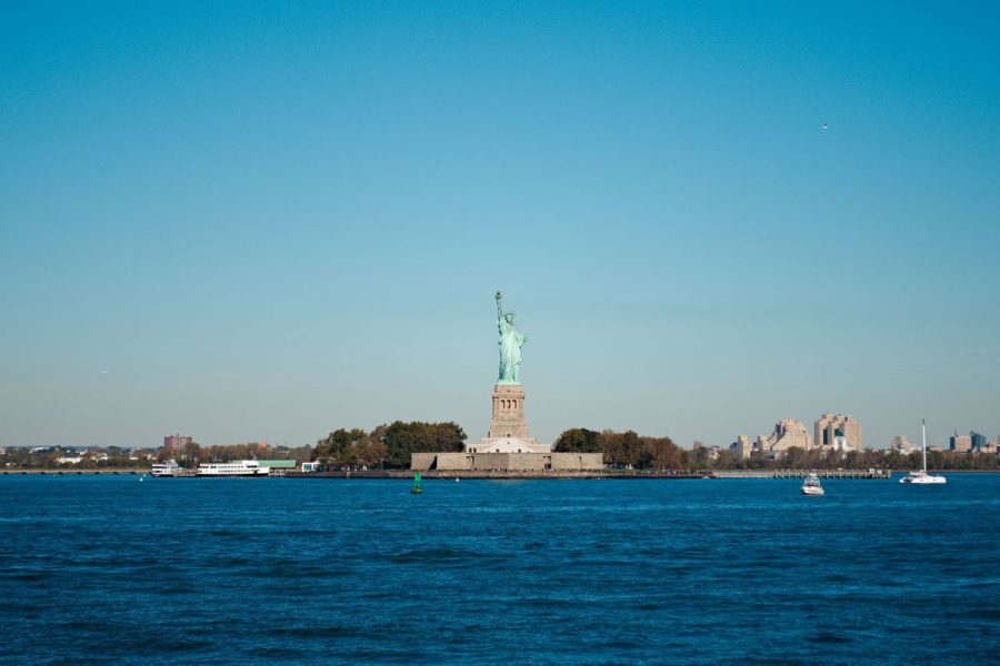 Statue of Liberty von der Staten Island Ferry, NY, USA